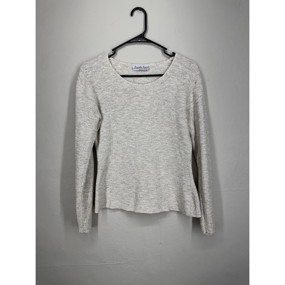 VTG Natural Fibers 100% Cotton Scoop Neck Oatmeal Sweater MEDIUM Prairie Layers